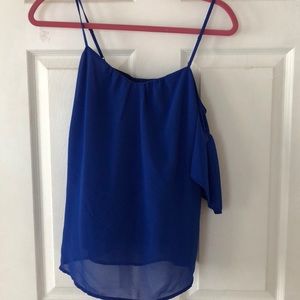 Naked Zebra Blue off the shoulder top